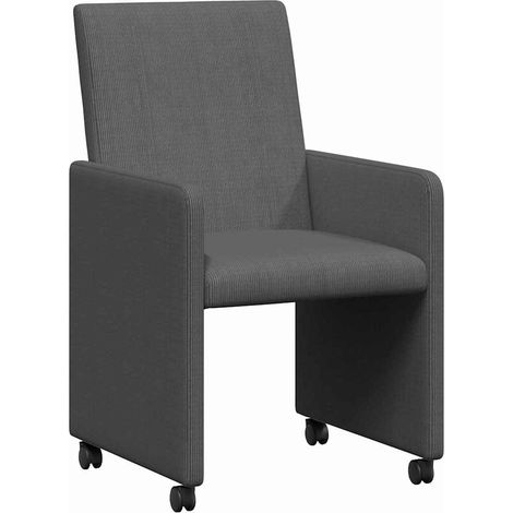 Maison Exclusive - Esszimmerstühle mit Rollen 2 pcs Dunkelgrau 57