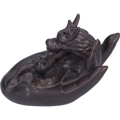 Brûleur d'encens à reflux en céramique en forme de dragon, porte-encens décoratif pour salon, chambre ou bureau (1/5)