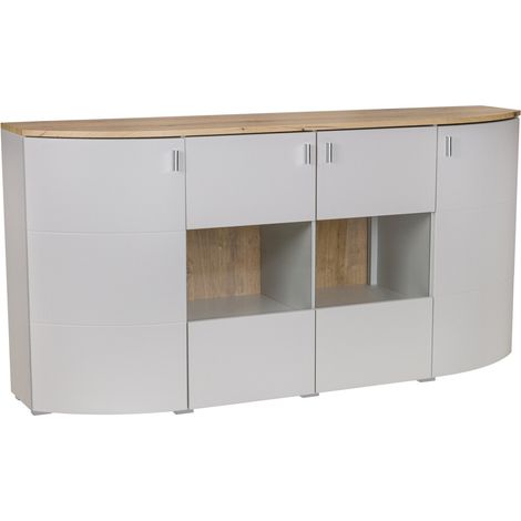 Aparador Tenelmo 100 , 90x180cm, Número de puertas: 044cm, Aglomerado laminado, Vidrio, MDF (1/5)