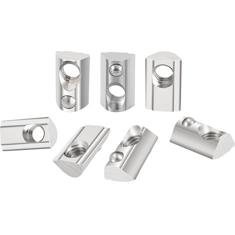 Lot de 40 pierres cannelées M6 avec rainure à billes de centrage, 8 T, jeu de vis 40 série M6, profil en aluminium 40x40, acier au carbone, écrou coulissant avec boule à ressort, pour (1/5)