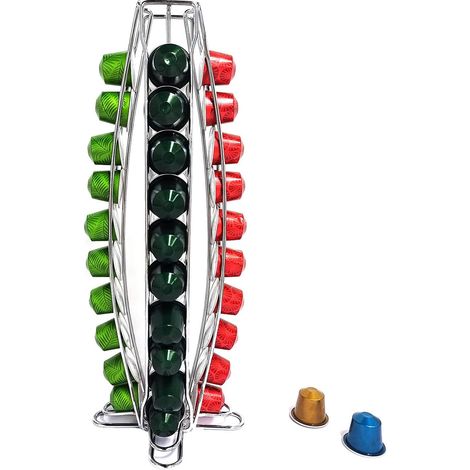 Boîte de rangement pour capsules de café, support de présentation de 40 dosettes, organiseur mural pour cuisine et maison, coffret de stockage pratique. (1/5)