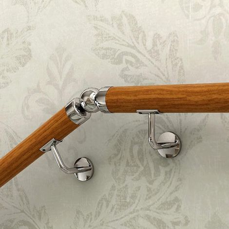 Ensemble de 4 supports de main courante muraux, supports de rampe en acier inoxydable pour escaliers