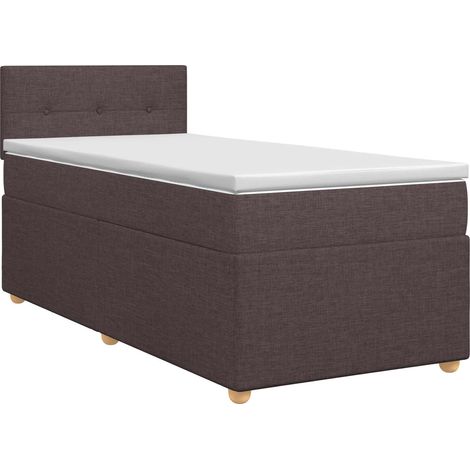 Boxspringbett mit Matratze Dunkelbraun 80 x 200 cm Stoff vidaXL (1/5)