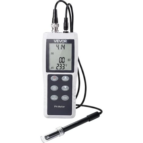 pH Mètre Numérique 0-14 pH, Kit de Testeur pH, Sonde Étanche IP68 avec Étalonnage Automatique à 3 Points, pour Hydroponie et Eau Potable, Sonde de Température, Poudre d'Étalonnage et Mallette (1/5)