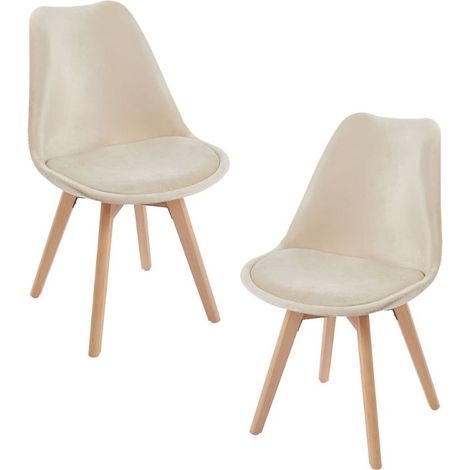 Packs Sillas Comedor - Pack 2 Sillas Synk Terciopelo - Beige (1/5)