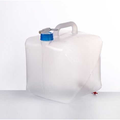 Tanica d'acqua pieghevole da 40 litri con rubinetto, per uso alimentare, senza BPA, ideale per campeggio, escursionismo e situazioni di emergenza. (1/5)