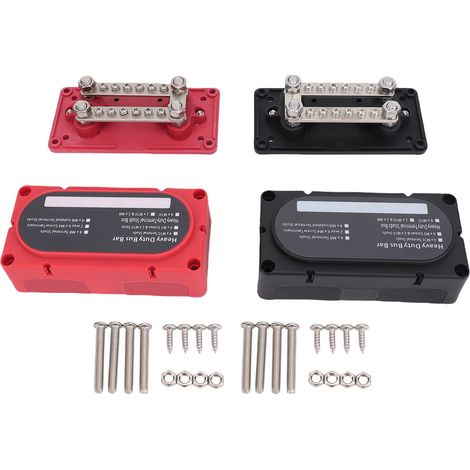 Bloc de Distribution d'énergie pour barre omnibus, 2 pièces, 12 vis, goujons M8, 48V, 150a, pour automobile, Marine, RV, Yacht (1/5)