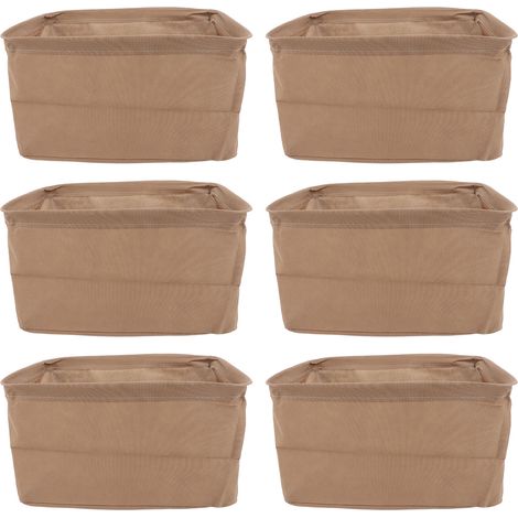Lot de 6 boîtes de rangement pour vêtements en tissu épais, pliables, couleur kaki, 48 x 28 x 25 cm / 18,90 x 11,02 x 9,84 pouces. (1/5)