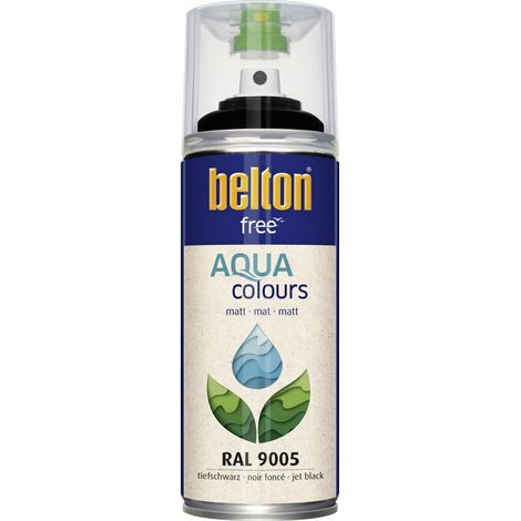 belton free Lackspray AQUAcolours 400 ml tiefschwarz matt Sprühlacke (1/2)