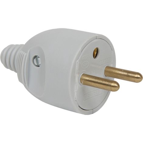 DEBFLEX - FICHE MALE 2P+T 16A DROITE PORTEFEUILLE GRIS - 713380