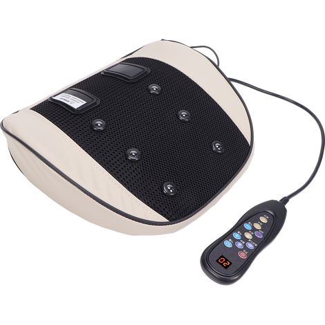 Coussin de massage chauffant pour le dos, la nuque et les épaules, idéal pour un massage en profondeur et une relaxation anti-stress à domicile ou au bureau. Prise UE 100-240 V. (1/5)