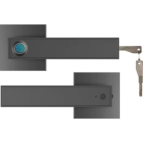 Serrure de porte intelligente Serrure électronique d'empreintes digitales poignée de verrouillage intelligente d'empreintes digitales biométrique Rechargeable USB avec clé for chambre hôtel appartemen (1/5)