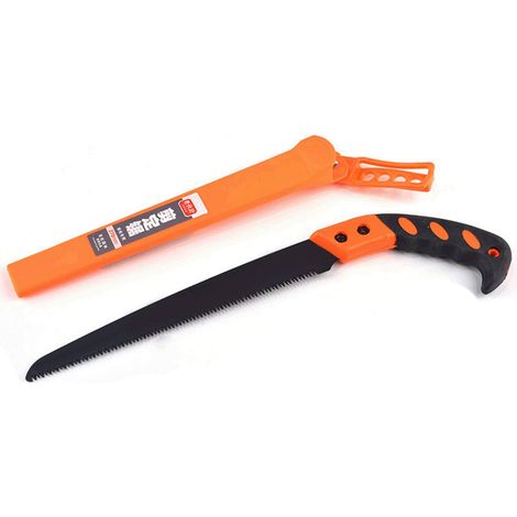 YMYNY Scie d'élagage professionnelle Scie à main droite robuste avec étui de protection pour le jardinage Fournitures de coupe d'arbres (1/5)