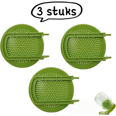 Ensemble de 3 couvercles pour pots de semis avec support vert à large ouverture en plastique kit de culture pour protéger les jeunes plants et favoriser la croissance des semis en intérieur et extérie (1/5)
