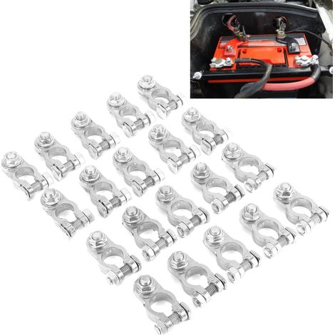 Jeu de bornes de batterie de voiture, pince de connecteur 12V positif négatif pour caravane Van camping-car bateau (1/5)