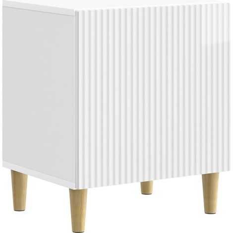 Bedside Cabinet High Gloss White 43 x 34.5 x 50 cm vidaXL