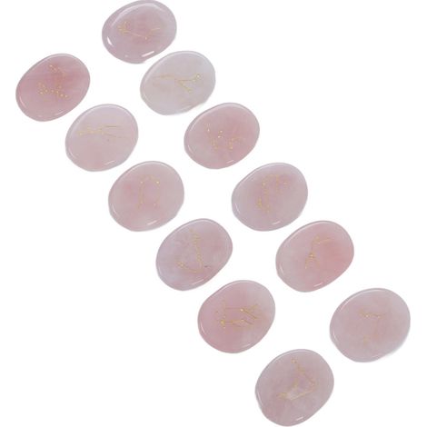 Lot de 12 pierres de guérison en cristal, polies et au lustre exquis, idéales pour l'équilibrage Reiki et la décoration d'une salle de méditation. Quartz rose. (1/5)