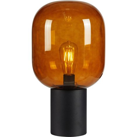 Lampe a poser e27 max 40w verre brun et noir - markslojd - brooklyn (1/3)