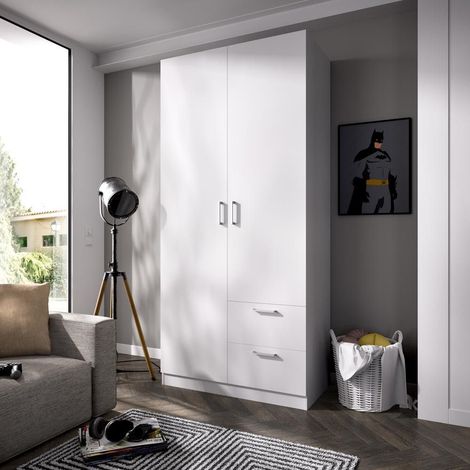 DEKIT - Armario 2 puertas y 2 cajones color blanco 215x100x52 cm modelo MAXI (1/5)