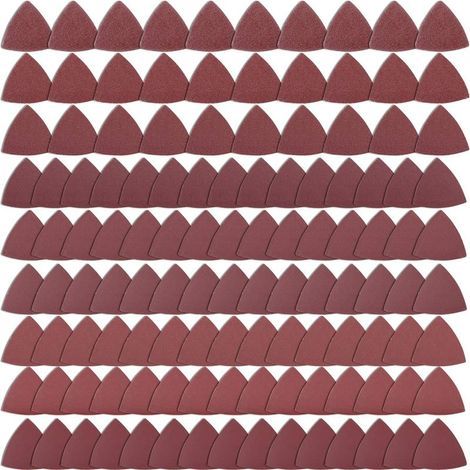 100 morceaux de papier de verre triangulaire 80x80x80 grain 400 pour ponceuse (1/5)