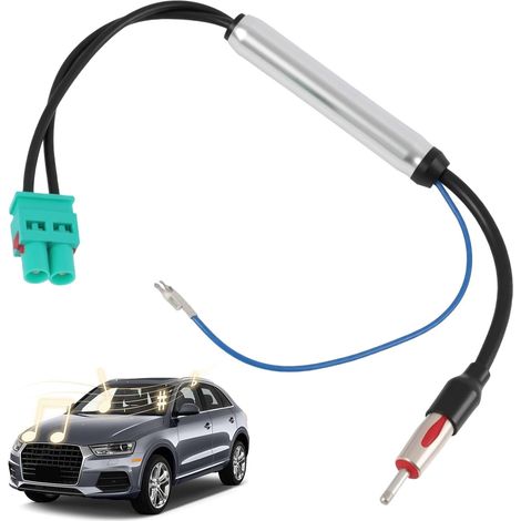 Autoradio Adaptateur d’Antenne Fakra Splitter, Double Adaptateur Fakra vers DIN, Connecteur d’Antenne pour Réception Dab FM/AM GPS, Compatible avec Systèmes Audio de Véhicules