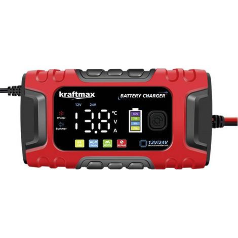 kraftmax Chargeur 12 V, 24 V Courant de charge (max.) 10 A