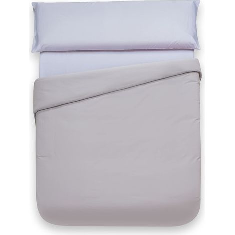 Housse de Couette Combicolor Gris Perle 100% Coton Percale pour lit de 135 cm (1/3)