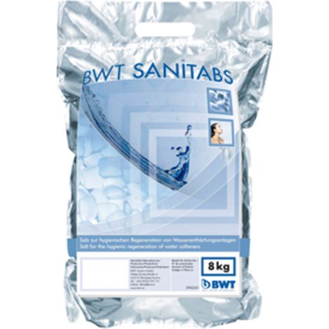 Sel régénérant BWT AQA à effet hygiénique, Sanitabs, 8kg, 94241,