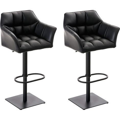 2er Set Barhocker Damaso Kunstleder schwarz schwarz