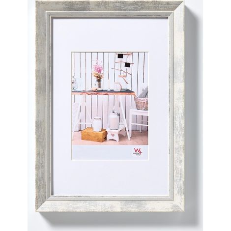 Cadre Photo Blanc 10 x 15 cm avec Passe-Partout, Cadre Design Chalet EL015W (1/5)
