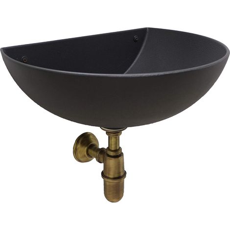 Vasca a muro Venezia per casa giardino balcone da parete lavello color ghisa parete con sifone in ottone a scelta : brunito