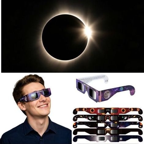 Flammkraft – Set di 5 bicchieri di osservazione dell'eclissi, Certificata ISO 12312-2 – Protezione UV al 100% – Per gli eventi astronomici (1/5)