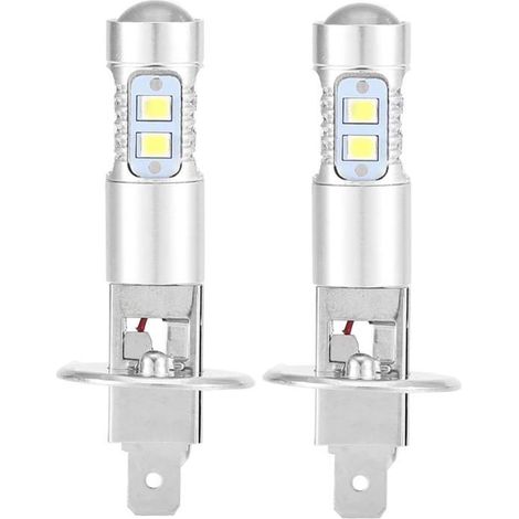 Ampoules de phare, 2x H1 6000K super blanc 100W Kit d'ampoules de phare à LED Feux de croisement (1/5)