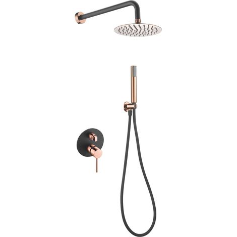 Ensemble De Douche Milos Stick Noir-doré Rose Imex Imex Gpms045 Nor
