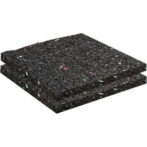 – Lot de 2 dalles d'isolation en granulés de caoutchouc – Imputrescibles et anti-dérapantes – Isolation phonique pour terrasse – 90 x 60 x 20mm (1/3)