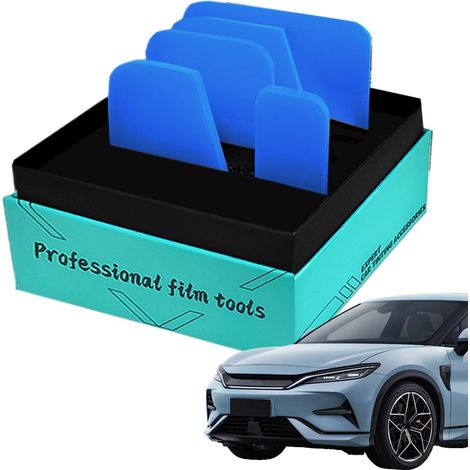 Raclette Pour Teint Grattoir pour enrobage automobile  5 Pièces Raclette Polyvalente Pour Voiture Camion Moto Miroir Maison Salle de Bain Vitrine Professionnelle (1/5)