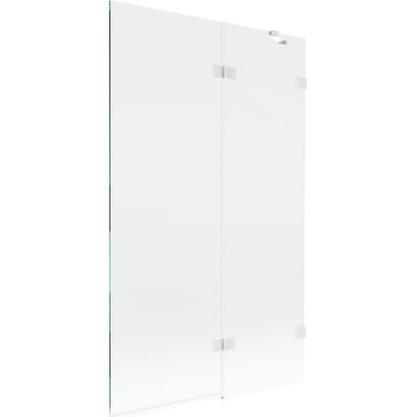 Mexen Lunar paravento per vasca da bagno a 2 ante destro 110 x 150 cm, trasparente, bianco - 897-110-100-20-00-P (1/5)