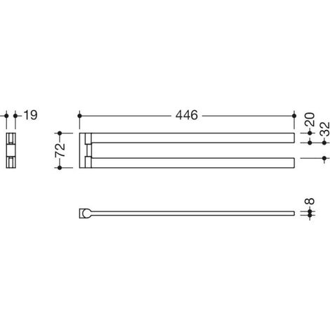 Porte-serviette main HEWI Sys 900 Q, th,