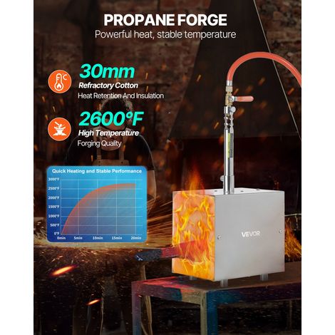 Forge à Gaz Propane Portable, Four de Forge à 1 Brûleur, pour Fabrication de Couteaux et Forgeage des Métaux, Couteliers Maréchaux-… (1/5)