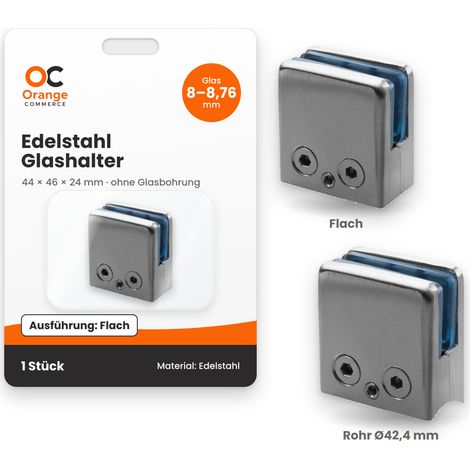 Edelstahl Glashalter 44 x 46 mm (1/5)