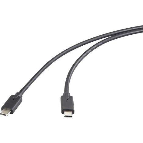 Renkforce USB-C® Kabel  USB 3.2 Gen2x2 USB-C® Stecker, USB-C® Stecker 1.00 m Schwarz TPE-Mantel RF-5