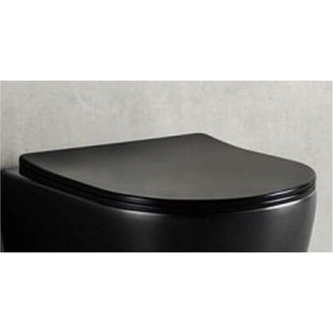 Abattant pour WC Design Suspendu Noir Brillant type duroplastic - Cort