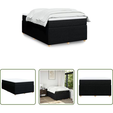 Matelas à ressorts ensachés - Sommier à lattes de lit avec matelas noir 120x190 cm tissu (1/5)