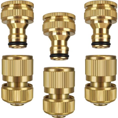 2-piece garden hose connector, solid brass garden tap connector, 2-in-1 tap connector, quick release garden hose fittings, tap adapter
