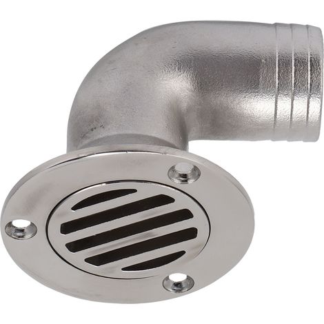 Canalisation d'évacuation de pont à 90 degrés, diamètre extérieur 1,5 po, raccords de plomberie en acier inoxydable 316 pour bateaux et yachts. (1/5)