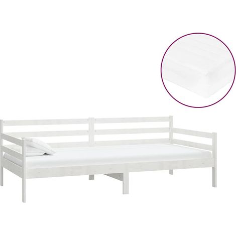 Maison Exclusive - Sofá cama con colchón madera de pino maciza bl (1/5)