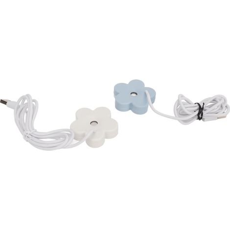 Petit humidificateur USB en forme de fleur, créatif et mignon, brumisateur portable et étanche, blanc et bleu. (1/5)