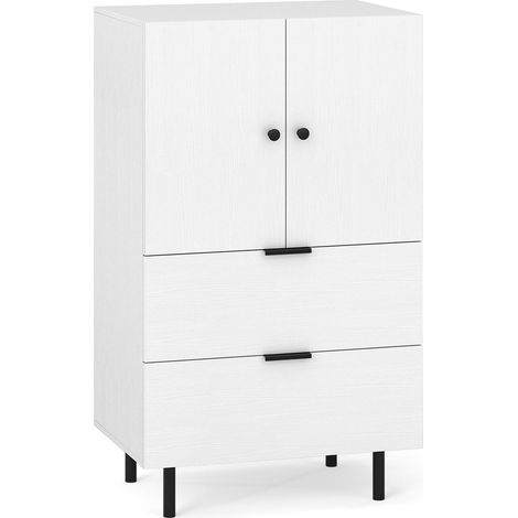 Weies sideboard mit metallbeinen schubladen und turen 60 x 415 x 102 cm