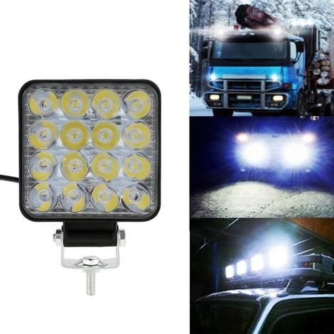 4 Stück 48-W-LED-Arbeitsscheinwerfer, 12 V wasserdicht IP67 LED-Autoscheinwerfer, LED-Arbeitsscheinwerfer für Autos, LKWs, Traktoren, SUVs und Boote (4 Stück) (1/4)