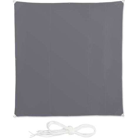 Vela ombreggiante quadrata 5 x 5 m grigia 1300029294